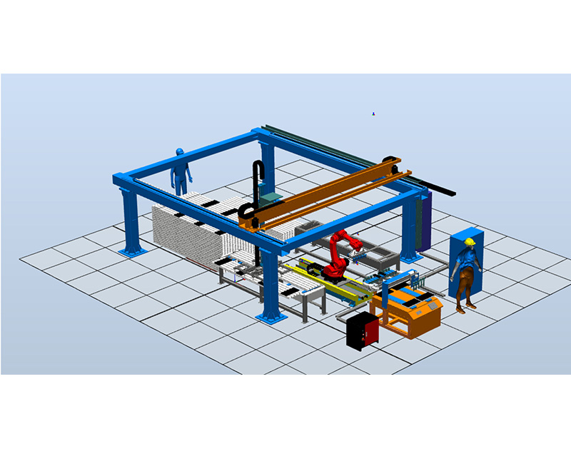 光伏鋁型材涂膠機器人生產線